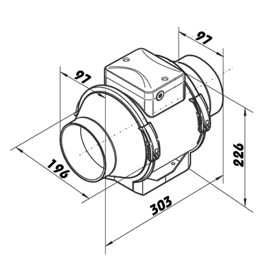 Dalap 8199 - Aksialni ventilator AP PROFI 100 25W/230V
