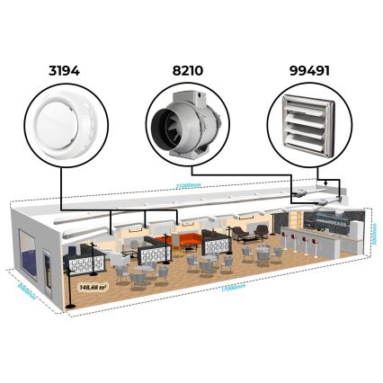 Dalap 8210 - Aksialni ventilator AP PROFI 150 50W/230V