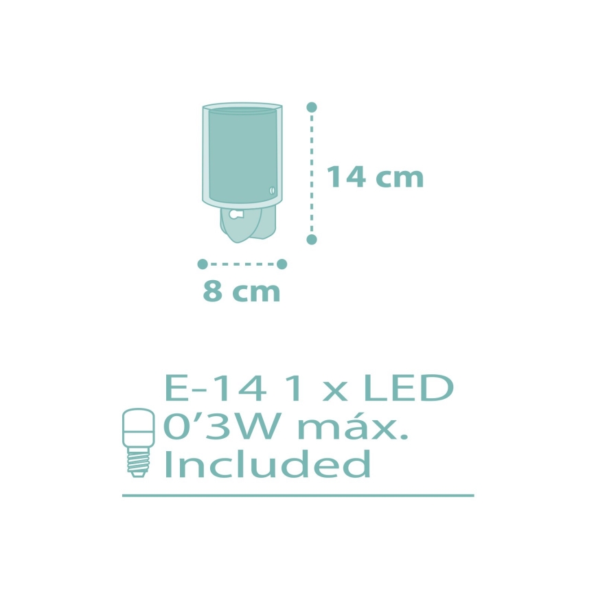 Dalber 41005H - LED Svetilka za vtičnico DOTS 1xE14/0,3W/230V
