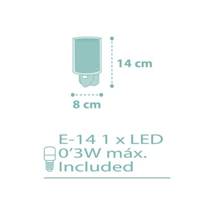 Dalber 41005H - LED Svetilka za vtičnico DOTS 1xE14/0,5W/230V