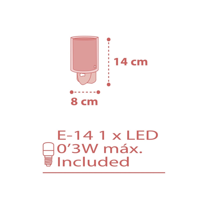 Dalber 41005S - LED Svetilka za vtičnico DOTS 1xE14/0,3W/230V