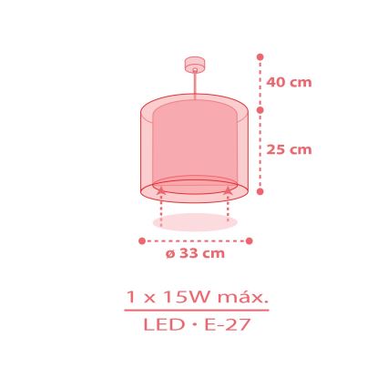 Dalber 41192 - Otroški lestenec RAINBOW 1xE27/15W/230V večbarven