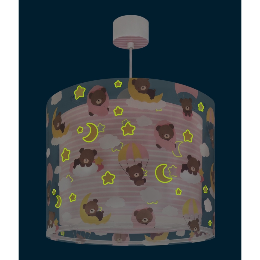 Dalber 41572S - Otroški lestenec BABY TEDDY 1xE27/15W/230V roza