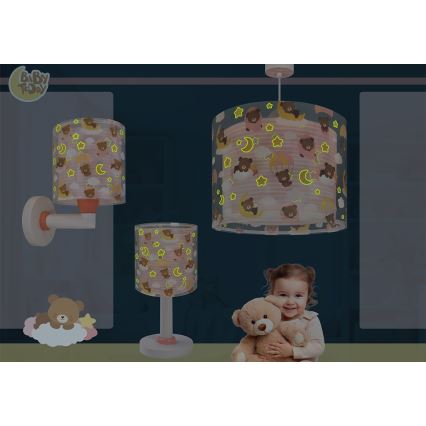 Dalber 41572S - Otroški lestenec BABY TEDDY 1xE27/15W/230V roza