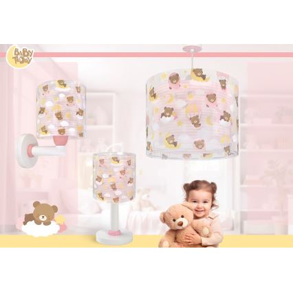 Dalber 41579S - Otroška stenska svetilka BABY TEDDY 1xE27/15W/230V roza