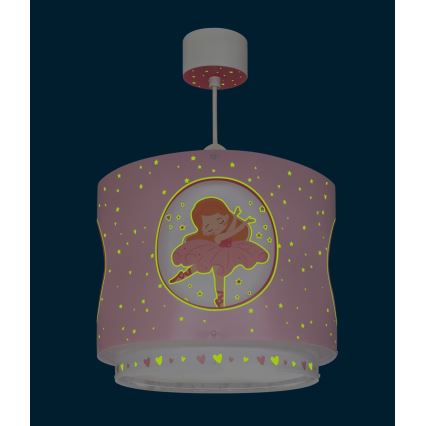 Dalber 60912 - Otroški lestenec PRINCESS DANCE 1xE27/15W/230V, rožnat