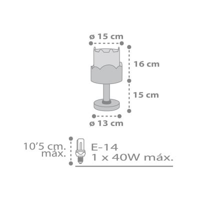 Dalber 61151H - Otroška svetilka BUNNY 1xE14/40W/230V zelena