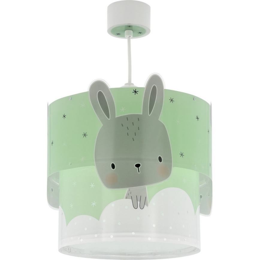 Dalber 61152H - Otroški lestenec BUNNY 1xE27/60W/230V zelen
