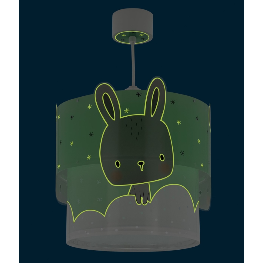 Dalber 61152H - Otroški lestenec BUNNY 1xE27/60W/230V zelen