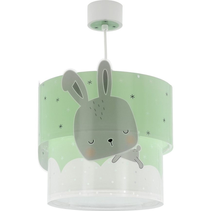 Dalber 61152H - Otroški lestenec BUNNY 1xE27/60W/230V zelen