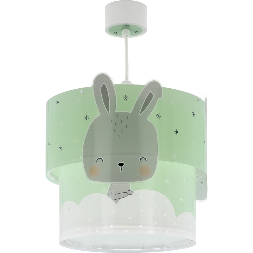 Dalber 61152H - Otroški lestenec BUNNY 1xE27/60W/230V zelen