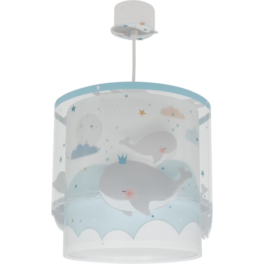 Dalber 61172T - Otroški lestenec WHALE DREAMS 1xE27/15W/230V modra