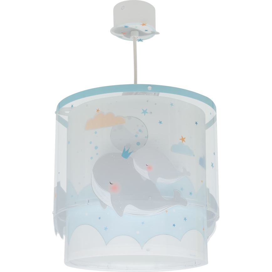 Dalber 61172T - Otroški lestenec WHALE DREAMS 1xE27/15W/230V modra