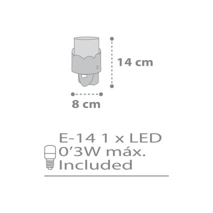 Dalber 61235E - LED Svetilka za vtičnico MOON 1xE14/0,3W/230V