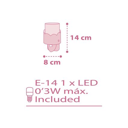 Dalber 61235S - LED  Lučka za vtičnico MOON 1xE14/0,3W/230V