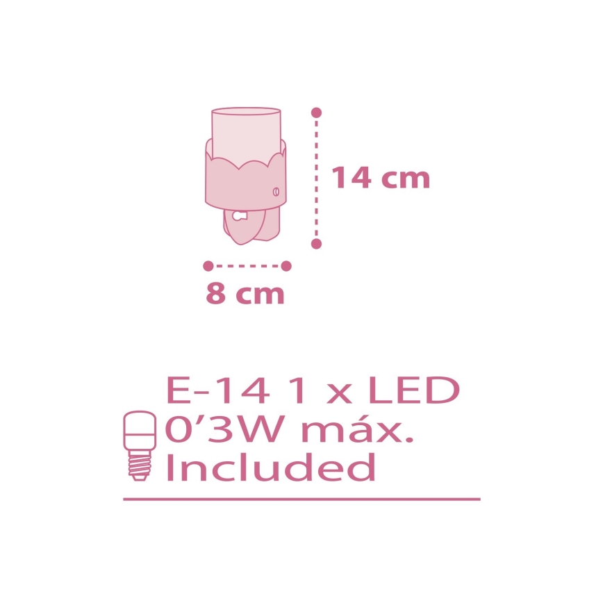 Dalber 61235S - LED  Lučka za vtičnico MOON 1xE14/0,3W/230V