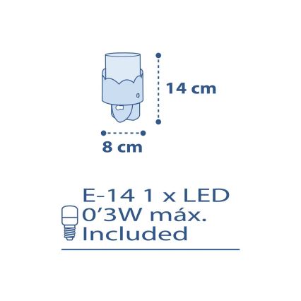 Dalber 61235T - LED  Lučka za vtičnico MOON 1xE14/0,3W/230V