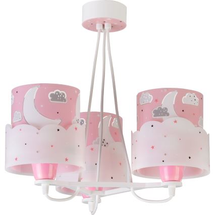 Dalber 61237S - Otroški lestenec MOON 3xE27/60W/230V