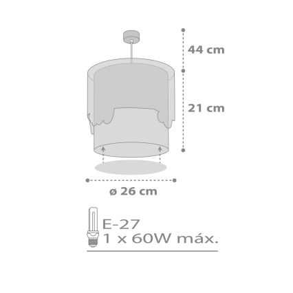 Dalber 61682 - Otroški lestenec BABY TRAVEL 1xE27/60W/230V