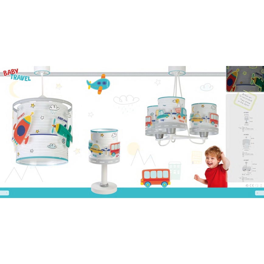 Dalber 61682 - Otroški lestenec BABY TRAVEL 1xE27/60W/230V