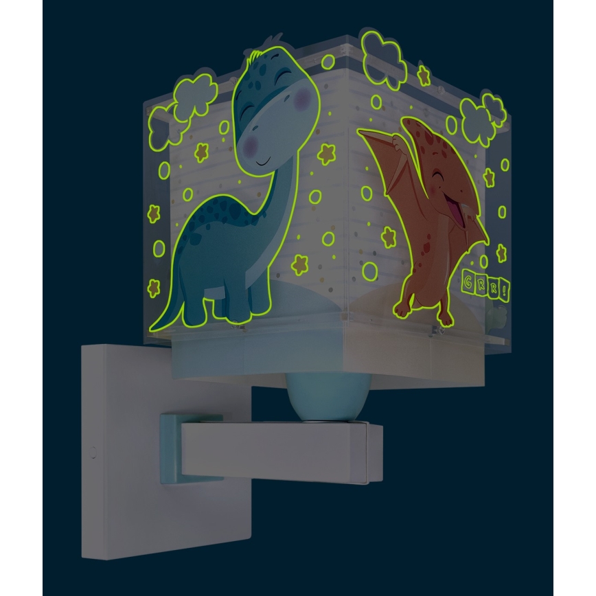 Dalber 63459 - Otroška stenska svetilka BABY DINOS 1xE27/15W/230V večbarvna