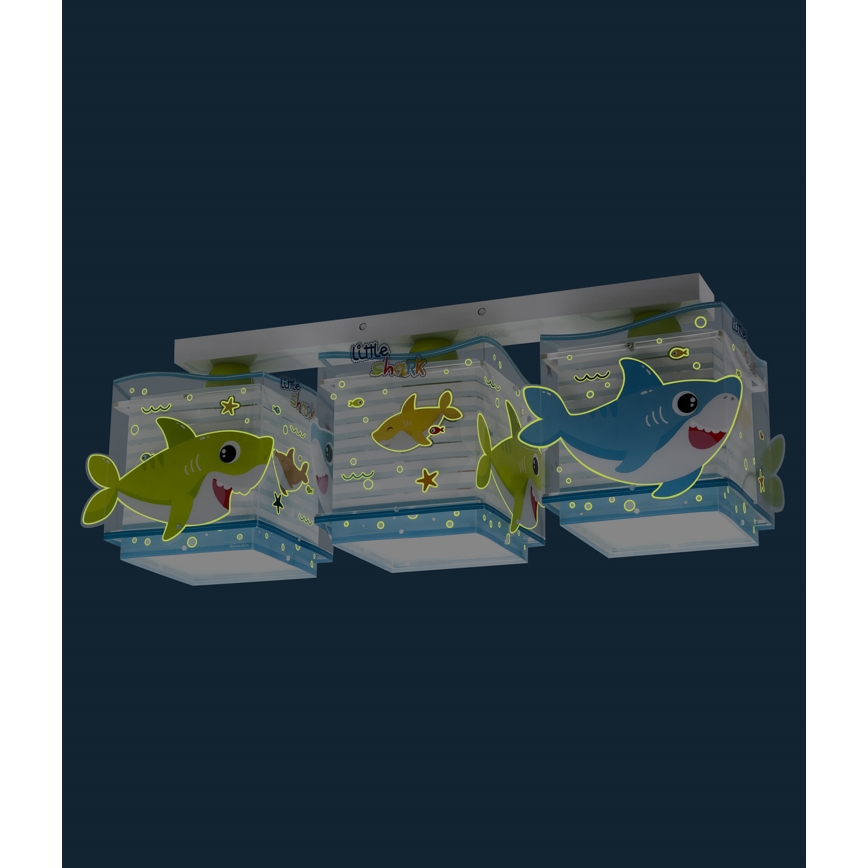 Dalber 63473 - Otroška stropna svetilka BABY SHARK 3xE27/60W/230V