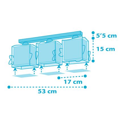 Dalber 63473 - Otroška stropna svetilka BABY SHARK 3xE27/60W/230V