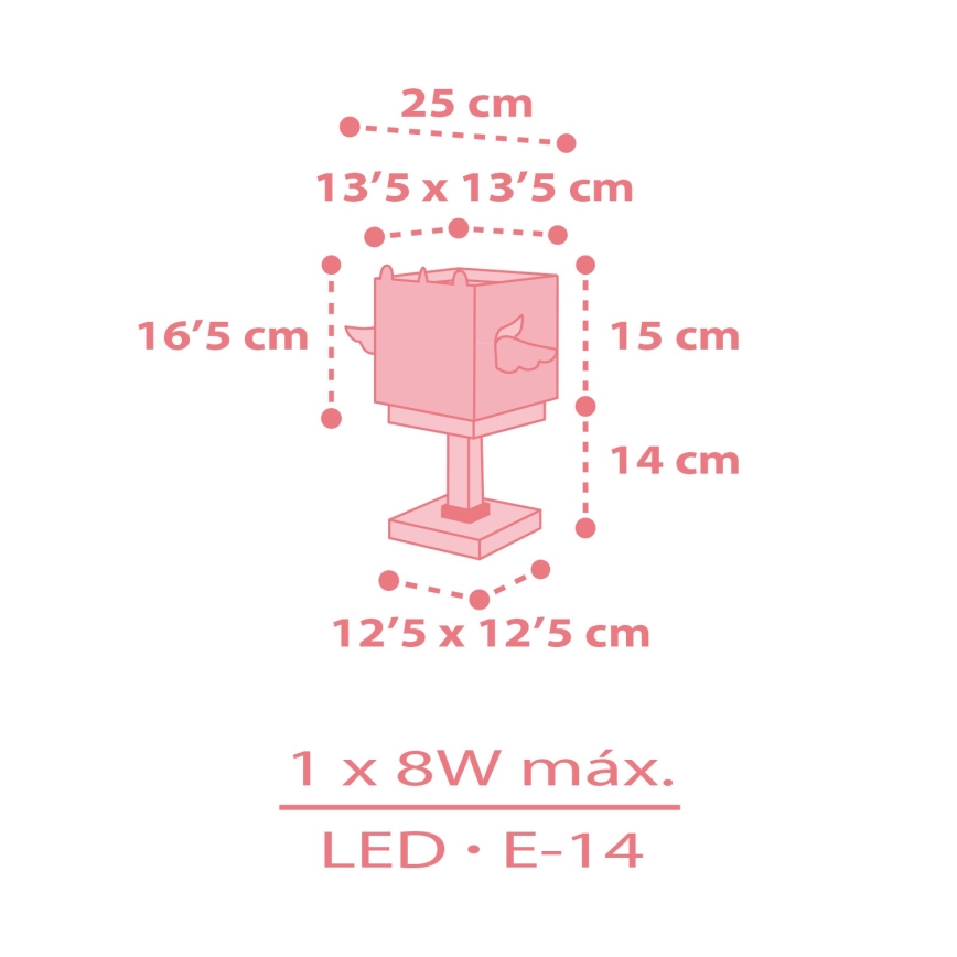 Dalber 64591 - Otroška mala svetilka LITTLE UNICORN 1xE14/8W/230V