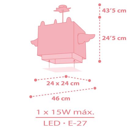 Dalber 64592 - Otroški lestenec LITTLE UNICORN 1xE27/15W/230V