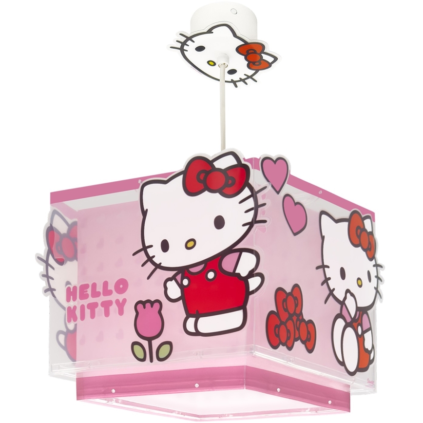 Dalber 73262 - Otroški lestenec HELLO KITTY 1xE27/15W/230V, rožnate barve