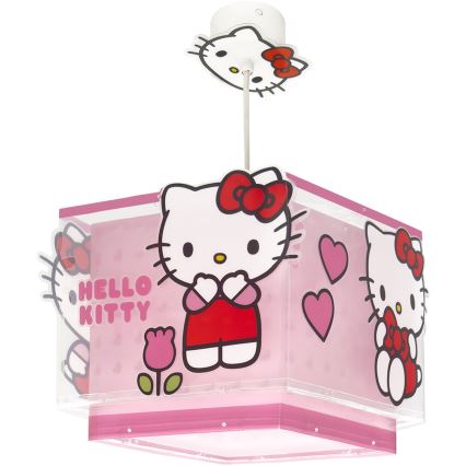 Dalber 73262 - Otroški lestenec HELLO KITTY 1xE27/15W/230V, rožnate barve