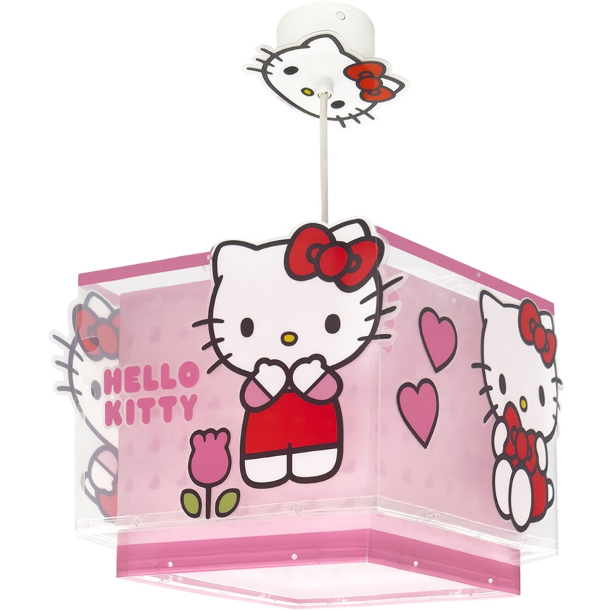 Dalber 73262 - Otroški lestenec HELLO KITTY 1xE27/15W/230V, rožnate barve