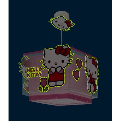 Dalber 73262 - Otroški lestenec HELLO KITTY 1xE27/15W/230V, rožnate barve