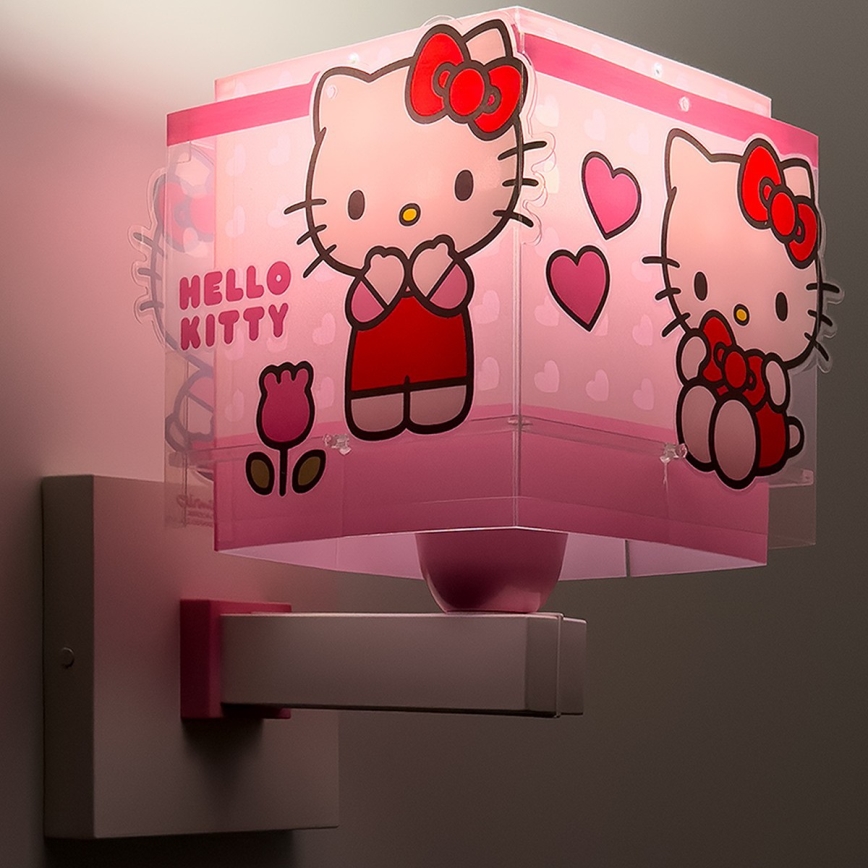 Dalber 73269 - Otroška stenska svetilka HELLO KITTY 1xE27/15W/230V rožnata