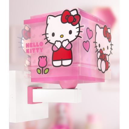 Dalber 73269 - Otroška stenska svetilka HELLO KITTY 1xE27/15W/230V rožnata