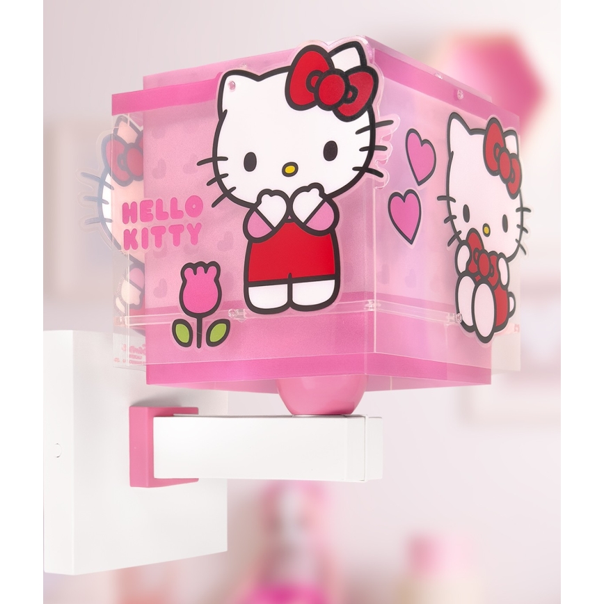Dalber 73269 - Otroška stenska svetilka HELLO KITTY 1xE27/15W/230V rožnata
