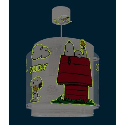 Dalber 76302 - Otroški lestenec SNOOPY 1xE27/15W/230V bela/rdeča