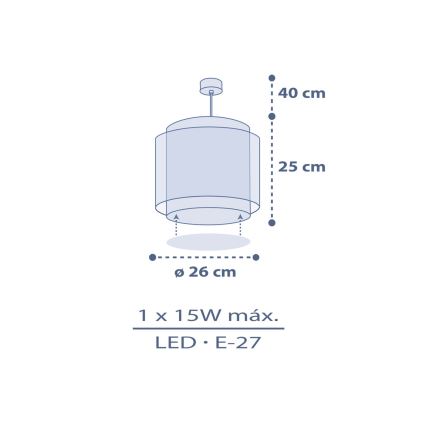 Dalber 76632 - Otroški lestenec MOON DREAMS 1xE27/15W/230V modra