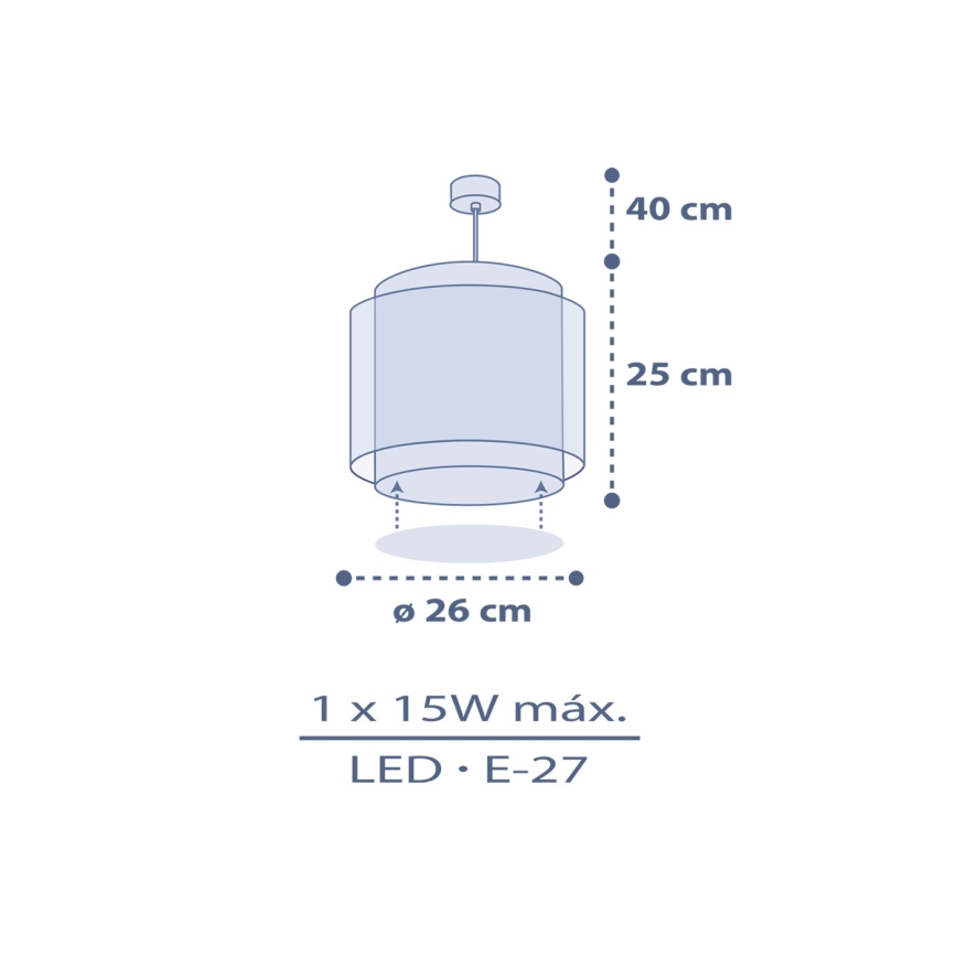 Dalber 76632 - Otroški lestenec MOON DREAMS 1xE27/15W/230V modra