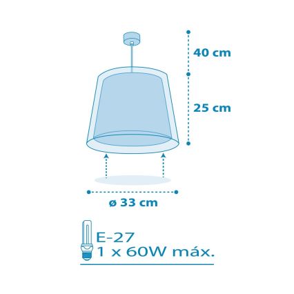 Dalber 81192T - Otroški lestenec LIGHT FEELING 1xE27/60W/230V