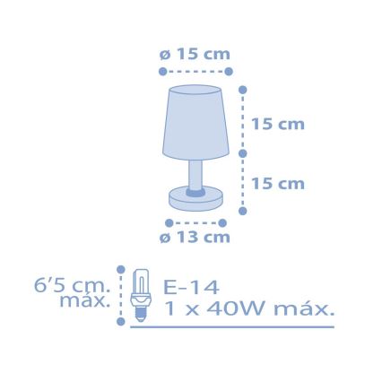 Dalber 82211T - Otroška svetilka STAR LIGHT 1xE14/40W/230V modra