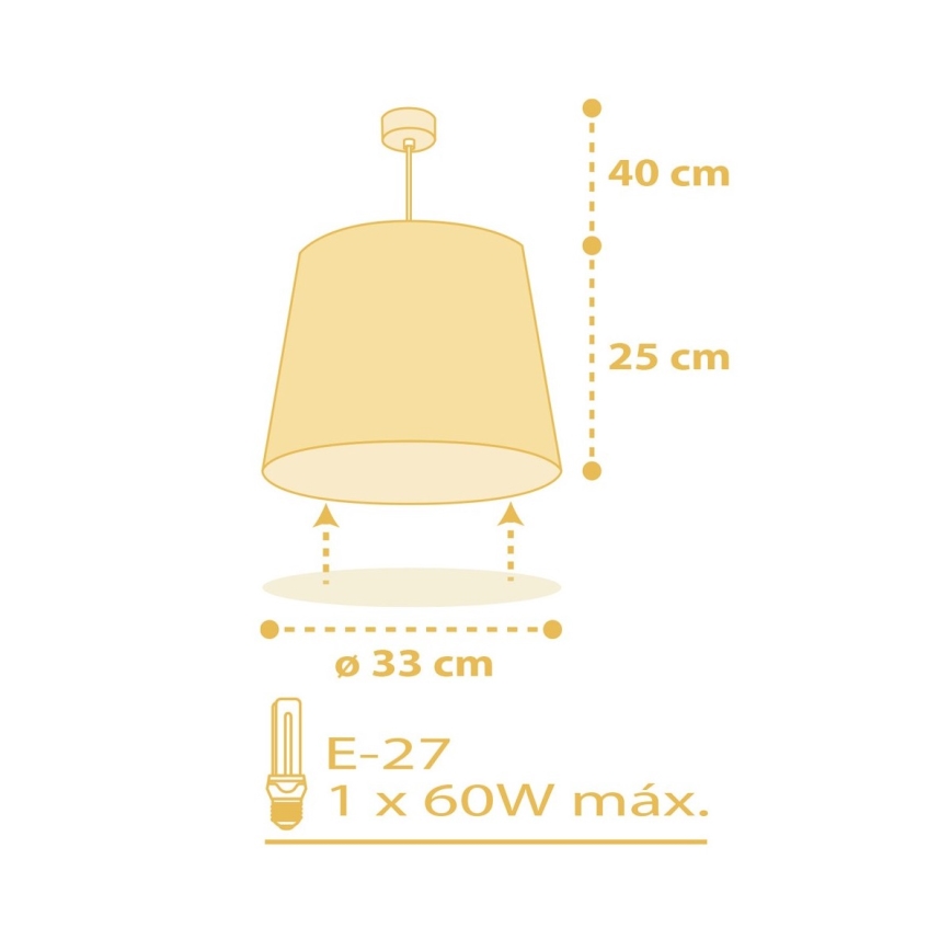 Dalber 82212A - Otroški lestenec STAR LIGHT 1xE27/60W/230V rumen