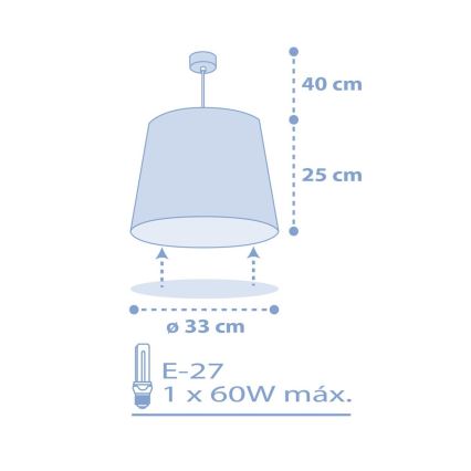 Dalber 82212T - Otroški lestenec STAR LIGHT 1xE27/60W/230V moder