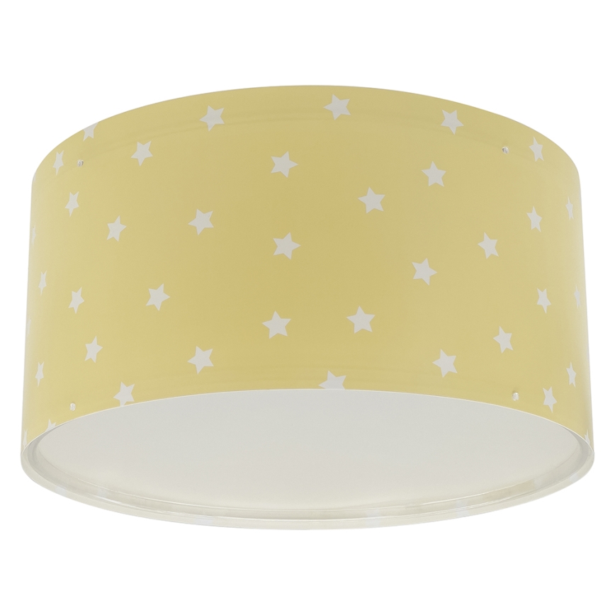 Dalber 82216A - Otroška stropna svetilka STAR LIGHT 2xE27/60W/230V rumena