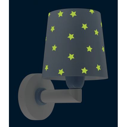 Dalber 82219T - Otroška stenska svetilka STAR LIGHT 1xE27/60W/230V modra