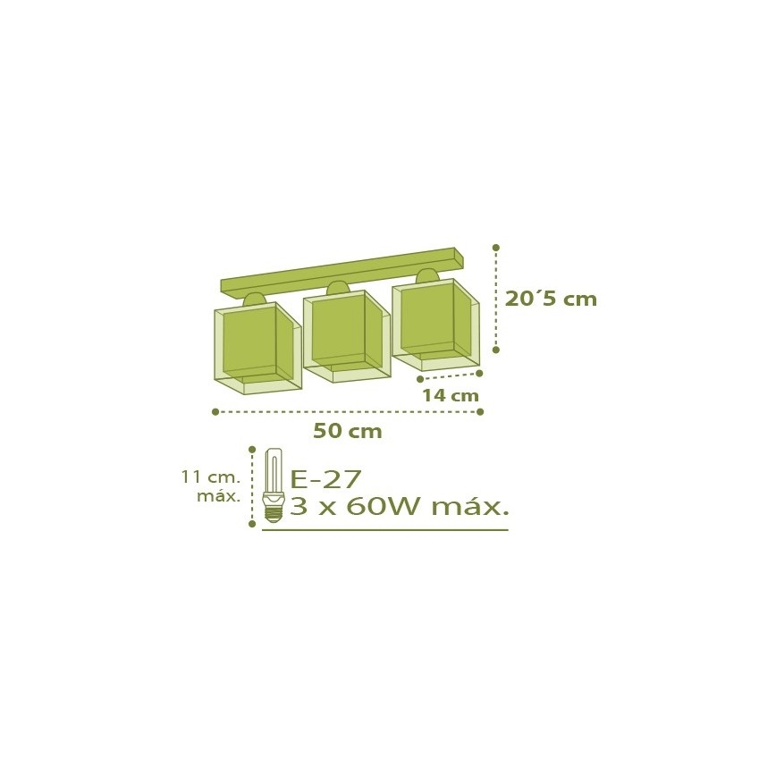 Dalber D-11673 - Otroška stropna svetilka MY SWEET HOME 3xE27/60W/230V