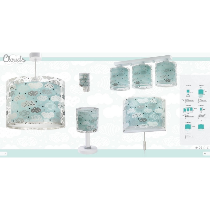 Dalber D-41418H - Otroška stenska svetilka CLOUDS 1xE27/60W/230V