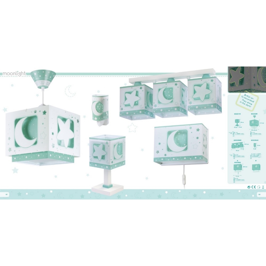 Dalber D-63231H - Otroška lučka MOONLIGHT 1xE14/40W/230V