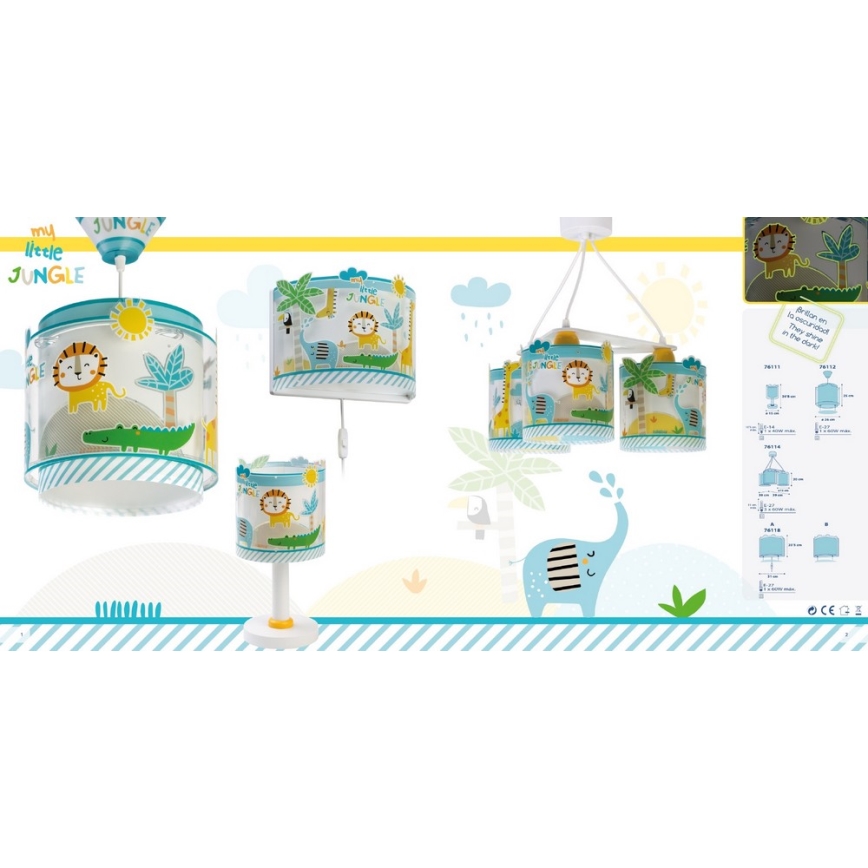 Dalber D-76112 - Otroški lestenec MY LITTLE JUNGLE 1xE27/15W/230V