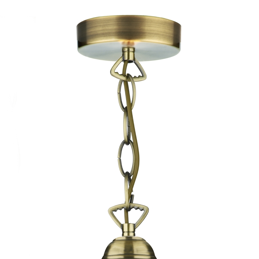 Där Lighting ARD866 - Lestenec na verigi ARDECHE 1xE27/60W/230V mesing/dimna rjava